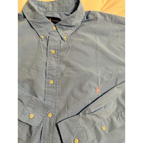 Ralph Lauren Polo Mens Big & Tall 2XLT Blue Long Sleeve Button Shirt Performance - Picture 1 of 9